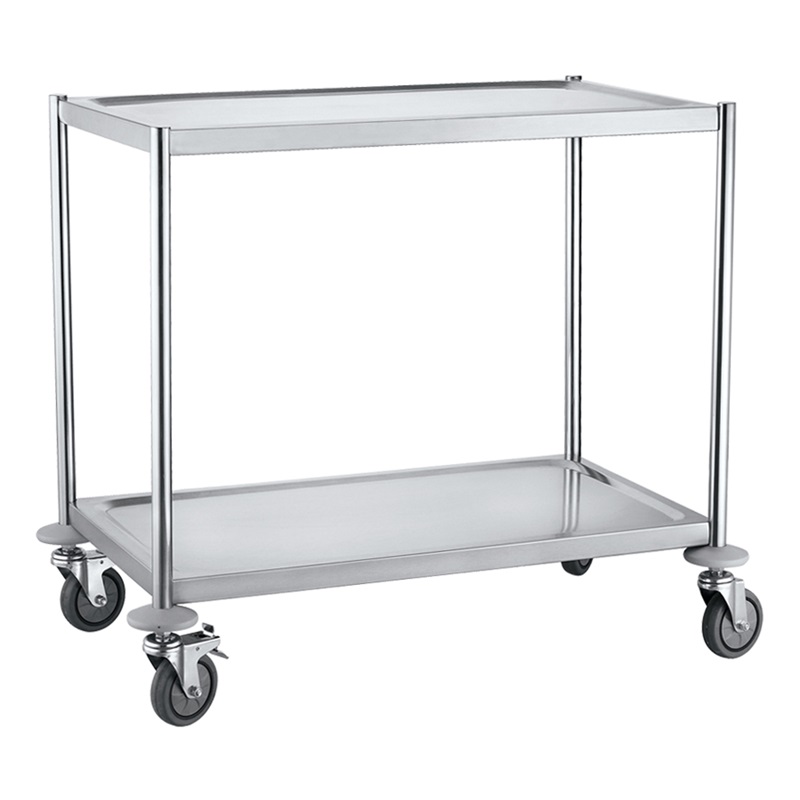 51046 2-tier round tube without handle trolley